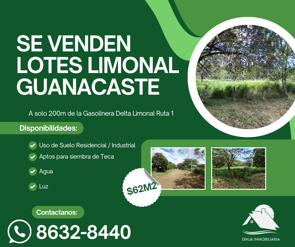 SE VENDEN LOTES LIMONAL GUANACASTE