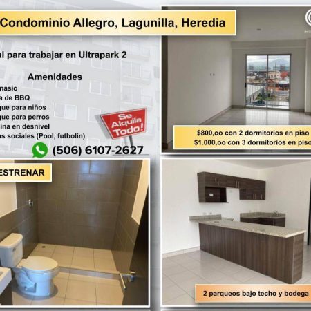 1. Se alquila apartamento en Condominio Allegro, Lagunilla, Heredia-c27e8e99